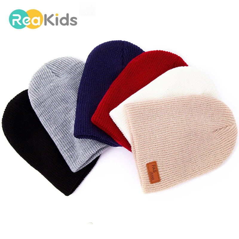 REAKIDS, детская шапка, детская зимняя шапочка, детская шапка для девочек и мальчиков, вязаная шапка Skullies, шапка Gorros
