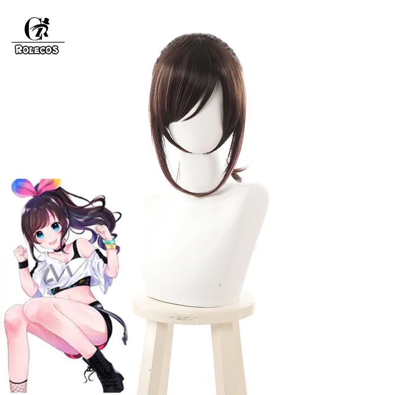 ROLECOS Kizuna AI косплей волос для женщин длинные волосы Vtuber Hello World Косплей головные