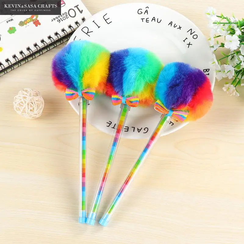 

Rainbow Plush Gel Pens Kawaii School Supplies Stationery Gel Ink Pens Gift School Stationery Office Suppliers Kids Pen Tools