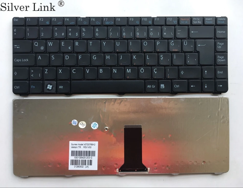 TR Турецкая клавиатура для Sony Vaio VGN-NR VGN-NS NR NS PCG-7151M PCG-7153M PCG-7154M черная Раскладка |