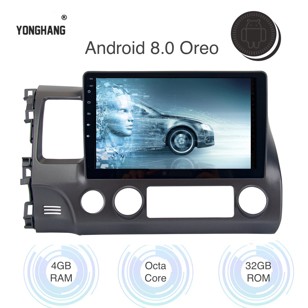 Android 8 0/7.1Car мультимедиа для Honda Civic GPS 2007 2008 2009 2010 2011 ядерный 4 Гб ram 32 ГБ rom 10 2 &quotIPS
