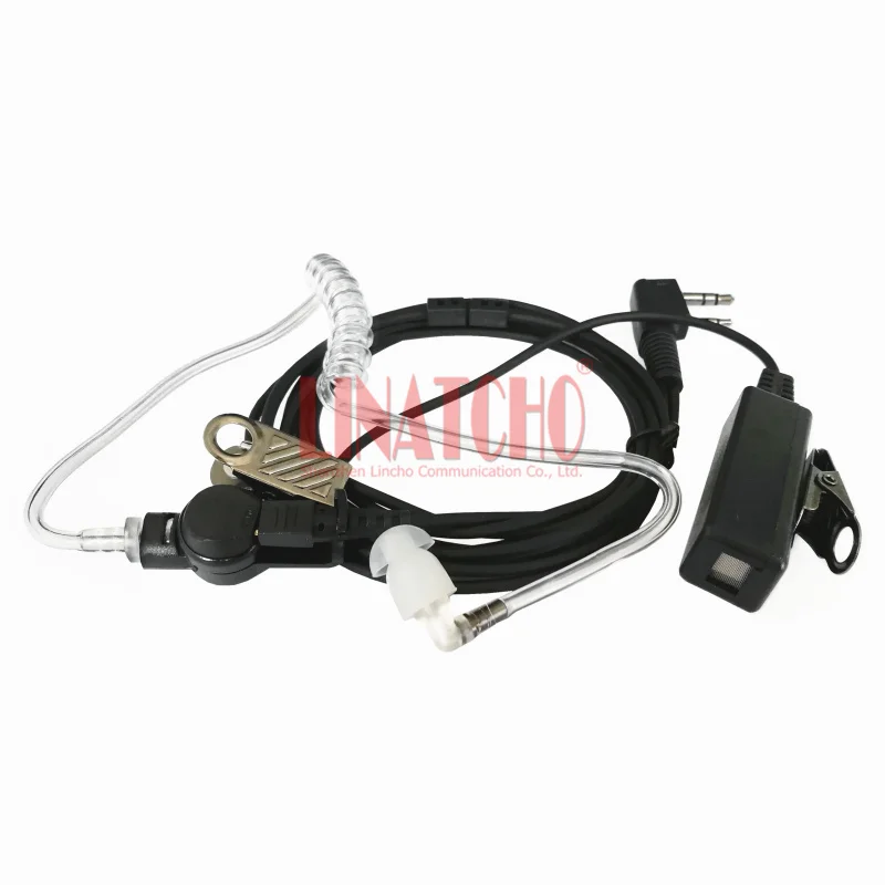 

good quality acoustic air tube two way radio walkie talkie earphone earplug with professional PTT and microphone