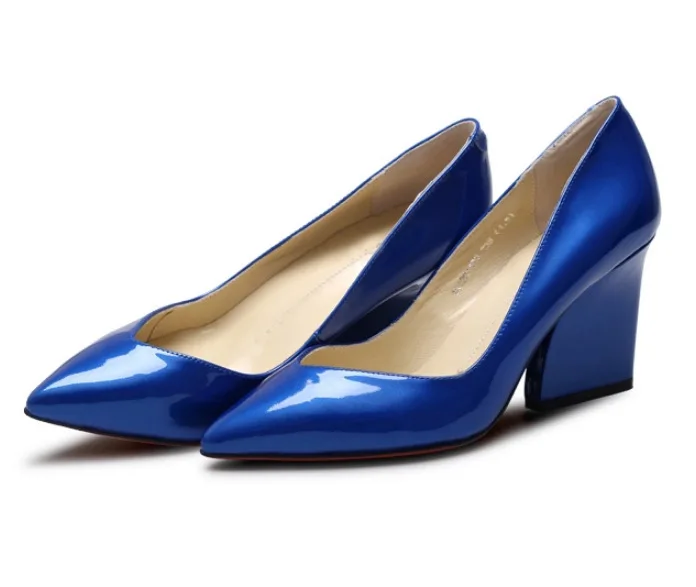 European stations 2015 autumn wedges patent leather high heel shoes pointed toe Asakuchi women A536 | Обувь
