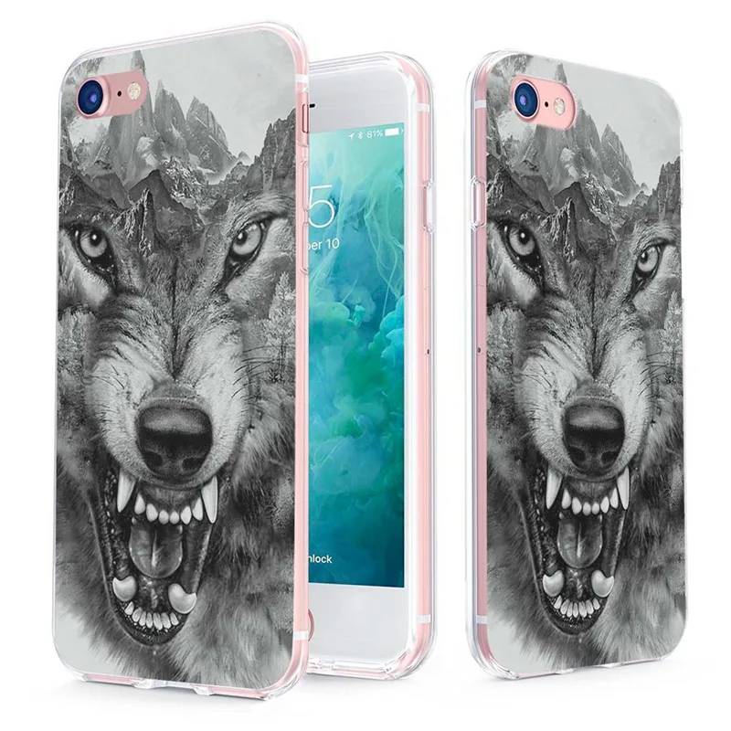 MLCRIYG мягкий телефон чехол для iPhone 6 S Plus 7 8 X TPU цветной Единорог Лев леопардовый