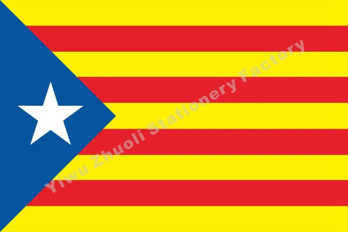 Испанский флаг Catalunya 150X90 см(3X5 футов) 120 г 100D полиэстер двойной сшитый Высокое качество Estelada Blava белая звезда