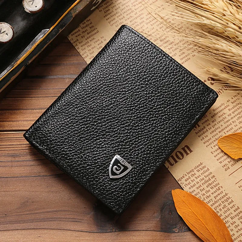 Мужской кошелек маленький тонкий из натуральной кожи держатель для карт мужчин