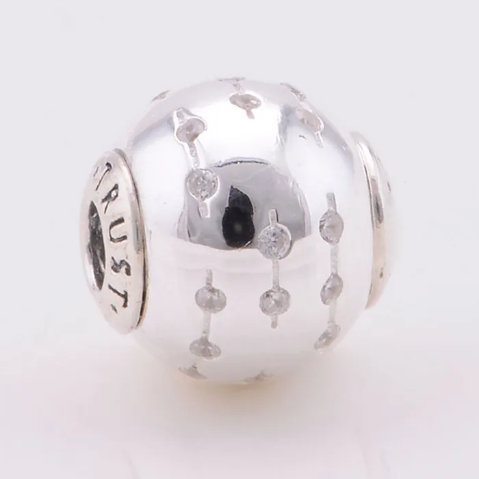 Шармы Pandora Essence браслет DIY бусины Trust Essence Подвески с прозрачным кубическим цирконием Оригинальные Настоящее серебро 925 пробы ювелирные изделия