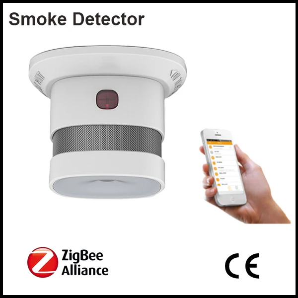 Датчик дыма Zigbee 85dB сирена 5 лет Батарея пожарная сигнализация Сенсор Рабочая ICS-2000