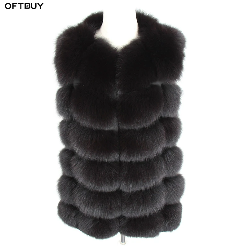 Женский утолщенный жилет без рукавов OFTBUY повседневный из натурального Лисьего