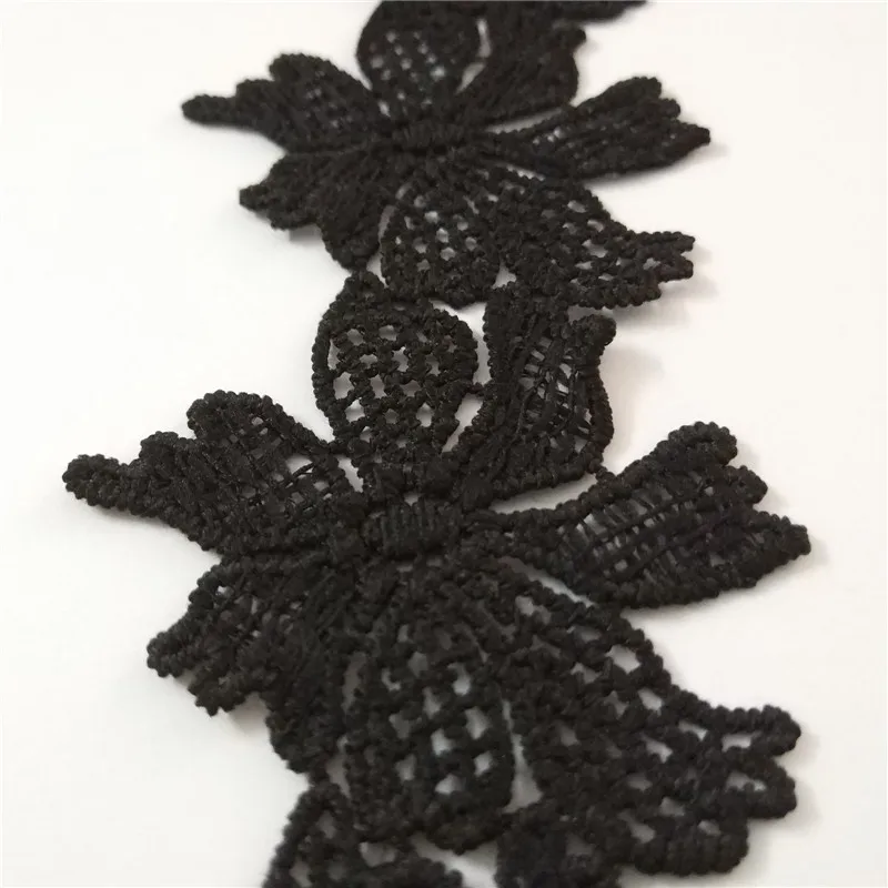 

105yards Hot sale new arrived black lace fabric ribbon trim sewing material for home curtains Embroidered Lace Milksilk lace