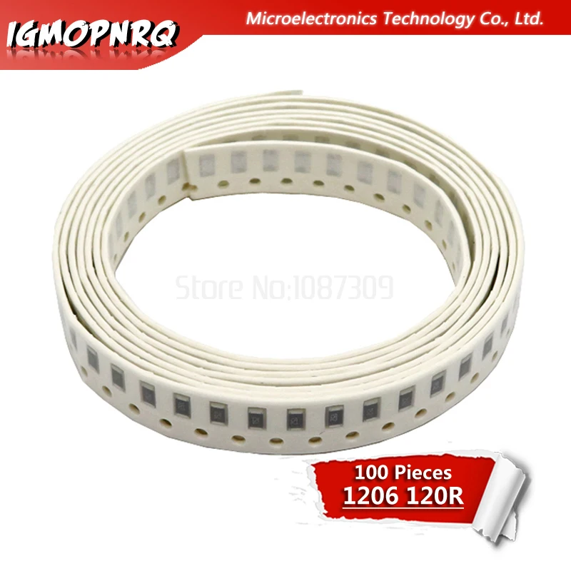 100 шт. 1206 SMD резистор 5% 120 Ом чиповый резистор 0,25 Вт 1/4 Вт 120R 121