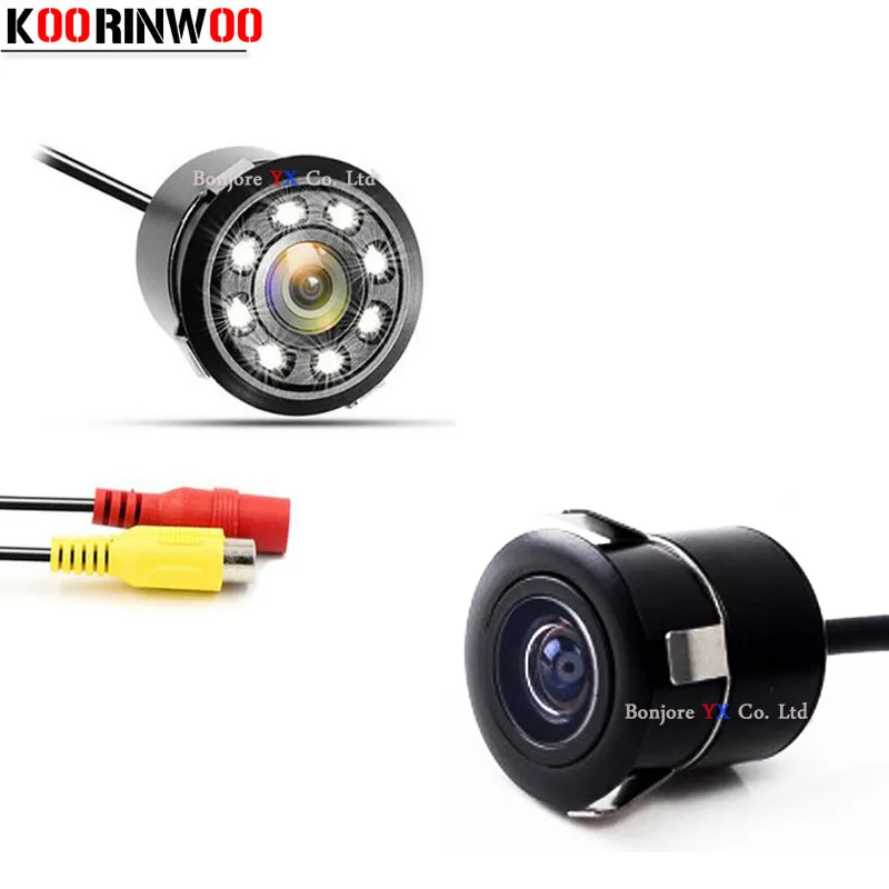 Koorinwoo Auto Parking Camera Front Cam Car Rear View Camera Car Reverse Back Up Camera Video System Night Vision Lights For Car