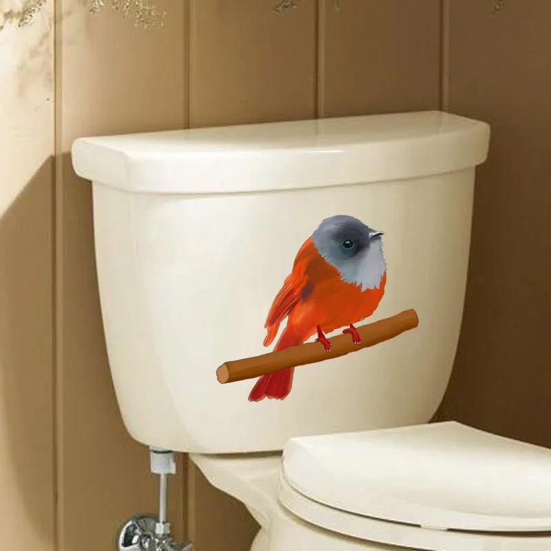 YOJA 21.2X19.4CM Lovely Bird Toilet Wall Sticker Decal Home Decoration Funny Animal T3-1230 | Дом и сад