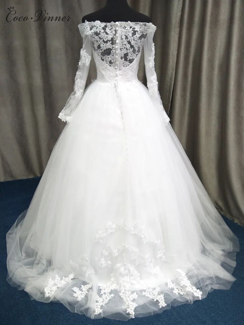 Vestido De Novia с кружевной аппликацией свадебное платье длинным рукавом Осень-зима