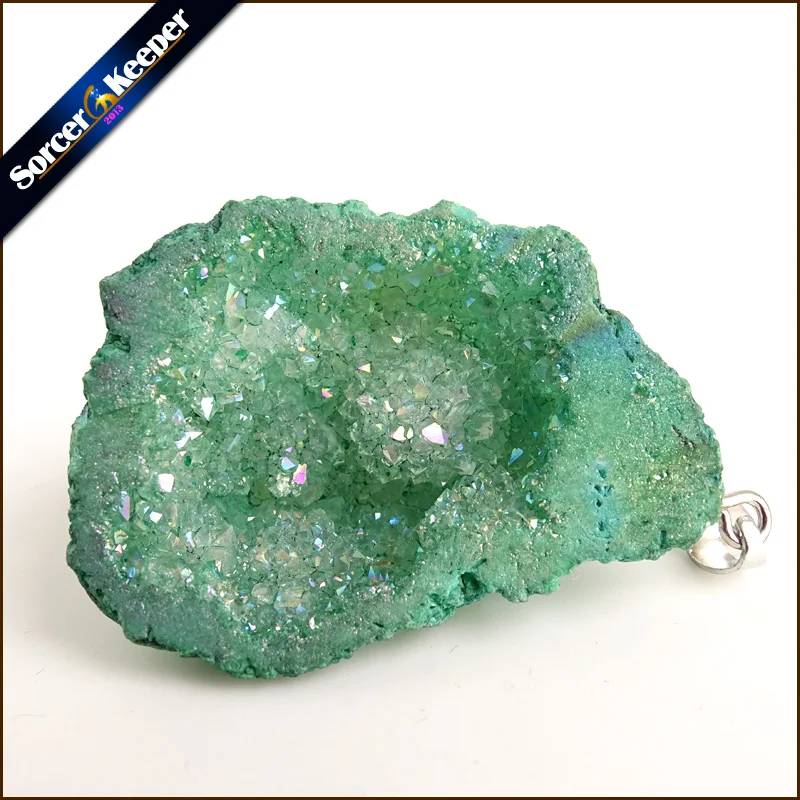Подвеска из натурального минерального кристалла Druzy Drop маятник Чакра Подвески