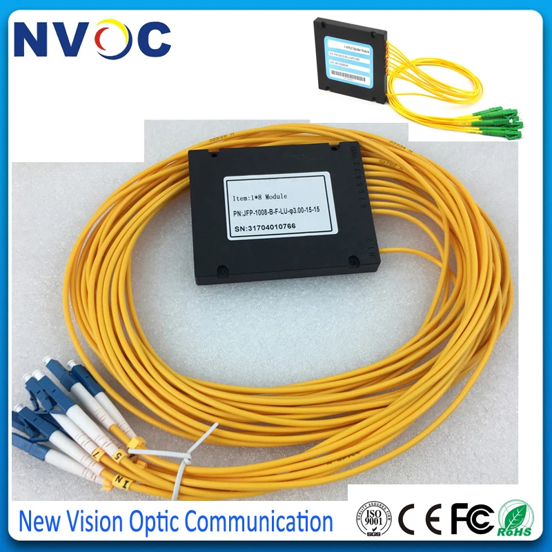 2 шт./лот FTTH 1*8 Волоконно-Оптический Сплиттер PLC Коробка ABS с разъемом LC FC SC ST UPC SM 0 мм