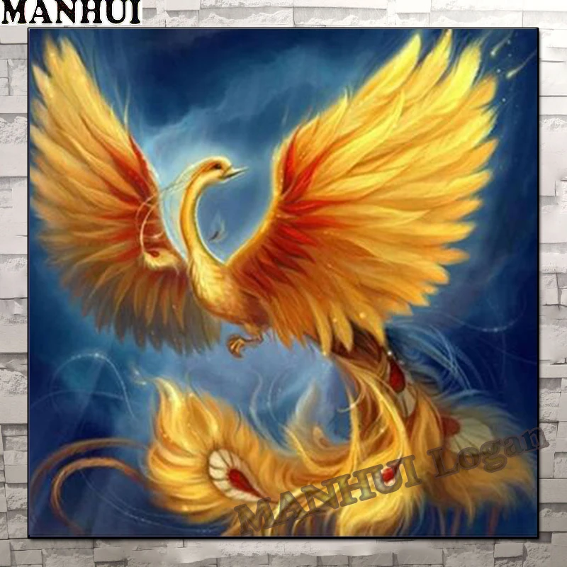 VOLLEDIGE VIERKANTE / RONDE DIAMANT 5D DIY DIAMOND PAINTING "ANIMAL PHOENIX" ГЕОМЕТРИЧЕСКАЯ / КРУГОВАЯ ВЫШИТАЯ МОЗАИКА ДЛЯ ДОМА SSA218.