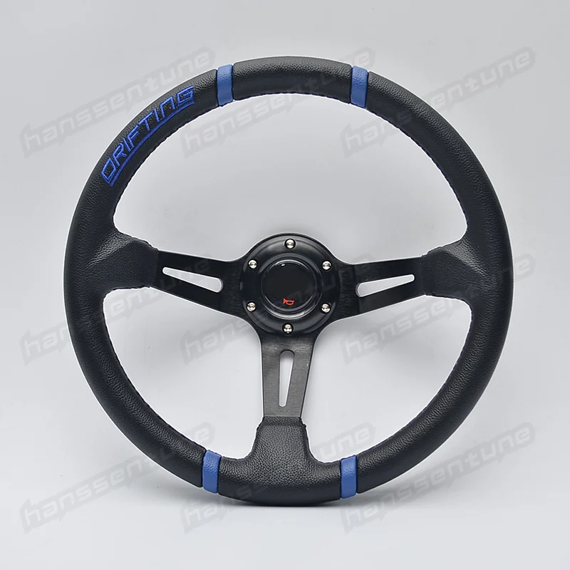 Новинка Гоночное кожаное рулевое колесо из ПВХ универсальное 350 мм 14 дюймов