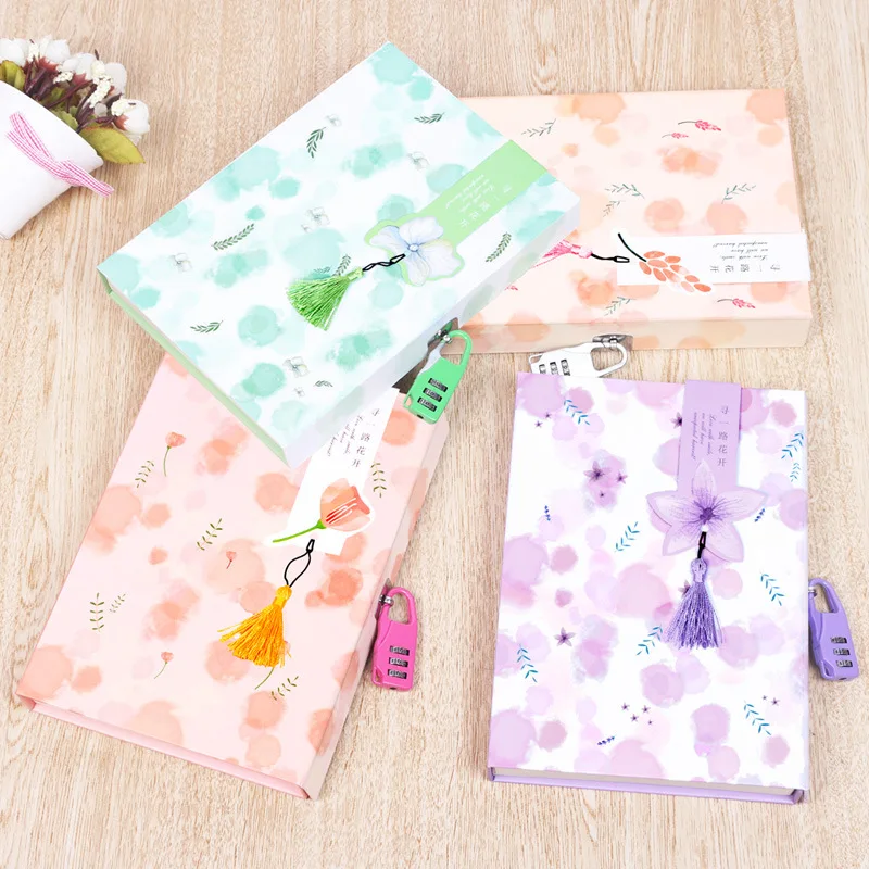 Coloffice Diary Book with Coded Lock Notebook Password Notepad Cute Korea Stationery Children Agenda Secret Journal | Канцтовары для