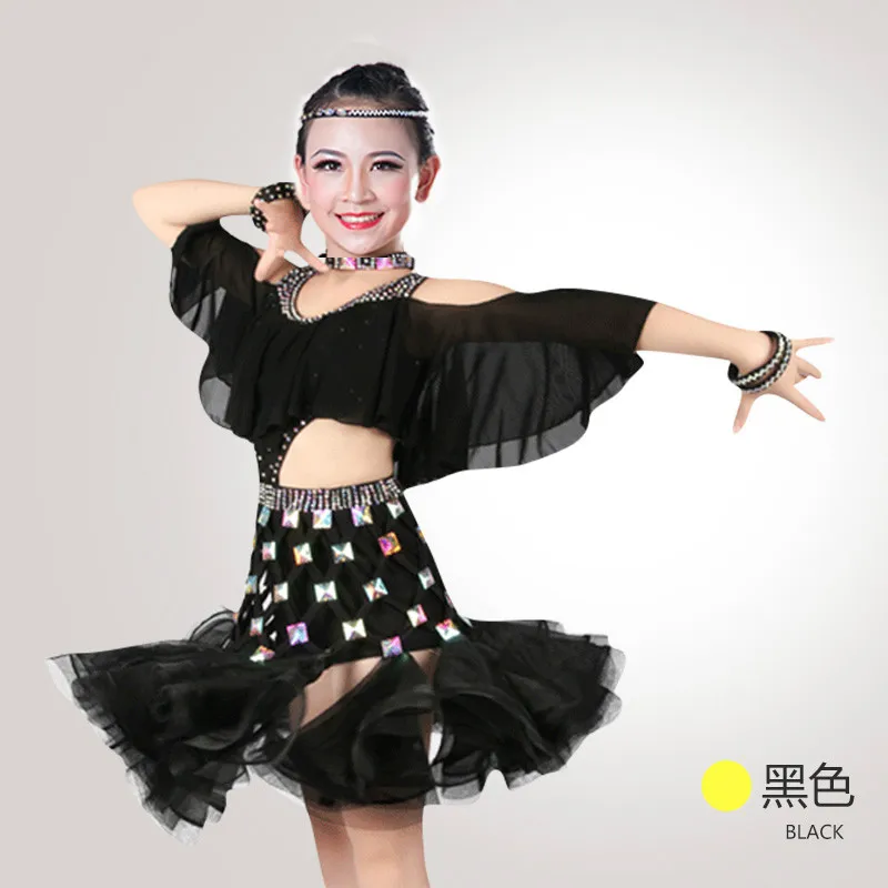 

2017 New Children Latin Dance Competition Clothing Color Fight Children Latin Dance Dress