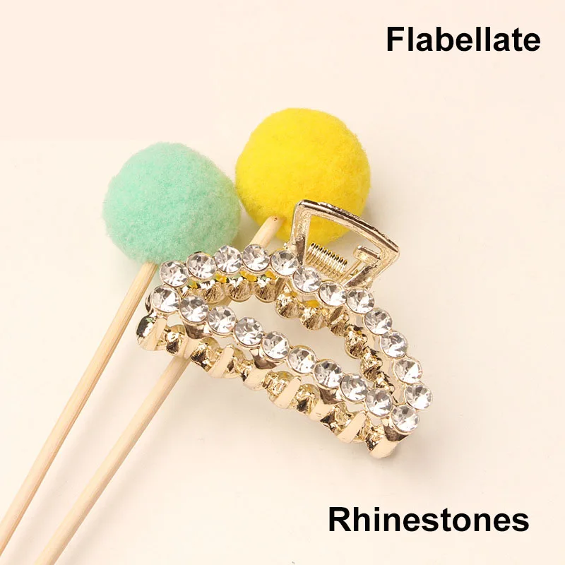 Flabellate crystal Жемчужные заколки для волос для женщин и девочек, заколки для волос, элегантные хрустальные шпильки для волос, головные уборы, инструмент для укладки волос, заколки для волос для свадьбы - Цвет: Flabellate crystal