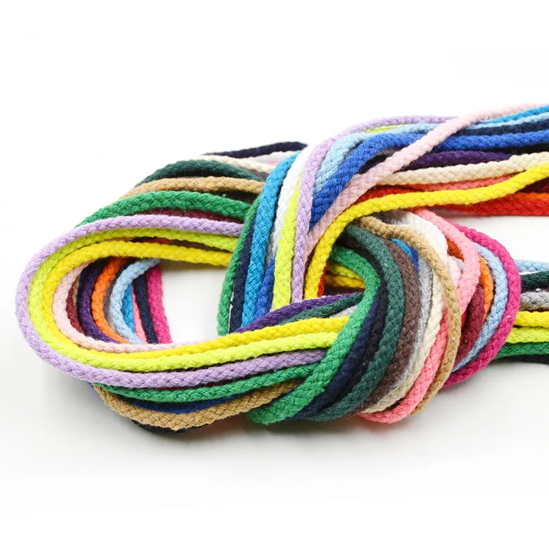 5 yards Length Craft Decorative Twisted Cord 5mm Thick Cotton Rope Lanyard Ficelles Couleurs Thread Corda Cordoncino Black