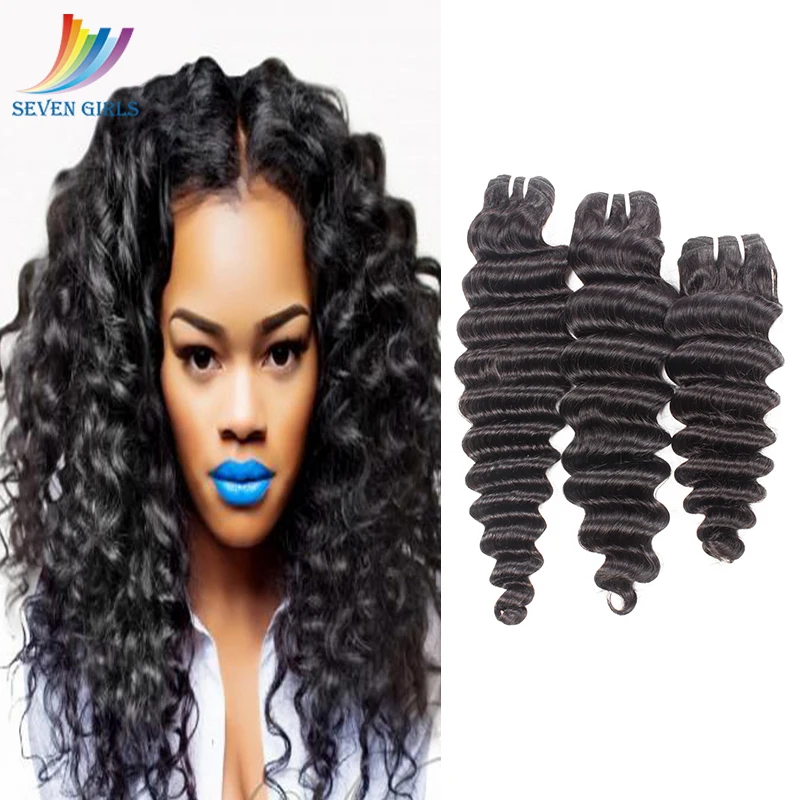 Sevengirls Brazilian Deep Wave Human Hair Bundles Natural Color Wet And Wavy Virgin Hair 30 Inch Bundle Available Free Shipping