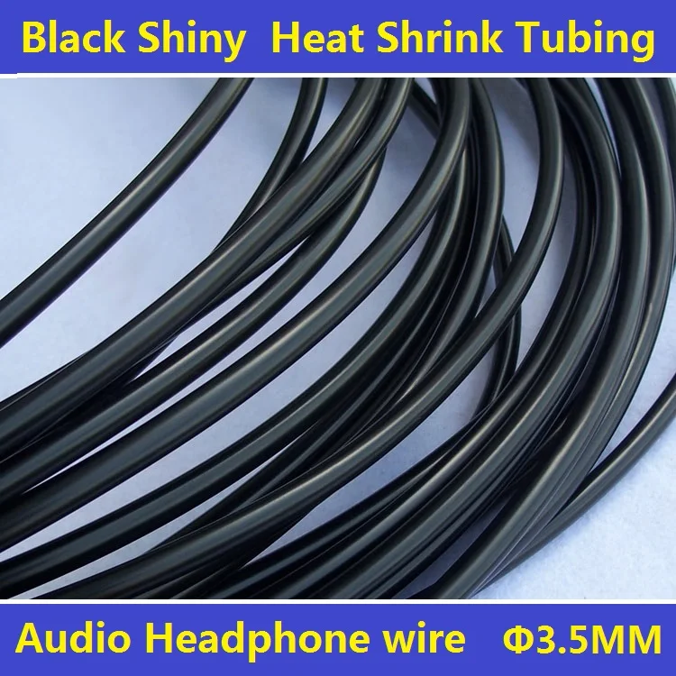 Черная блестящая термоусадочная трубка 3 5 мм без галогенов (Профессиональный