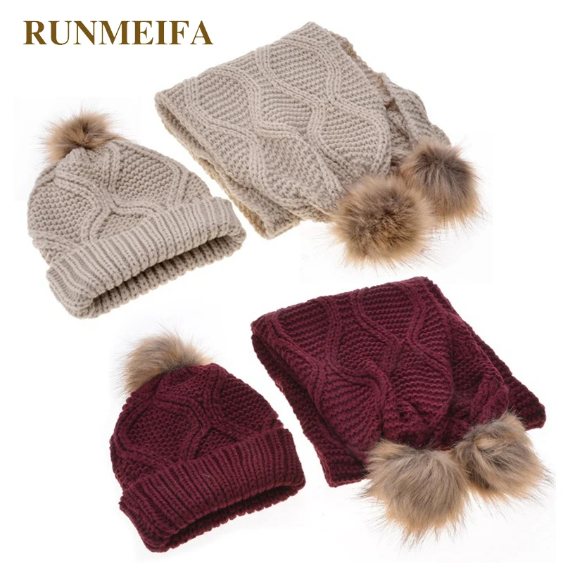New Design Lady Acrylic Scarf Hat Set 5 Colors Classic Fashion Apparel for Women's Autumn Winter Warm Scarf Hat Gift in stock