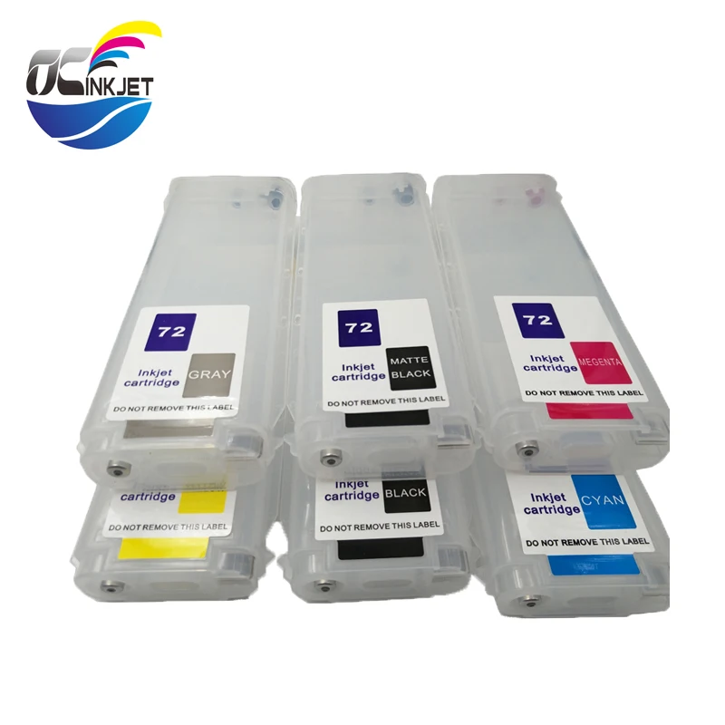 Картридж OCINKJET 280 мл пустые многоразовые чернила 6 цветов для HP 72 T610 T620 T795 T1100 T1120 T1200