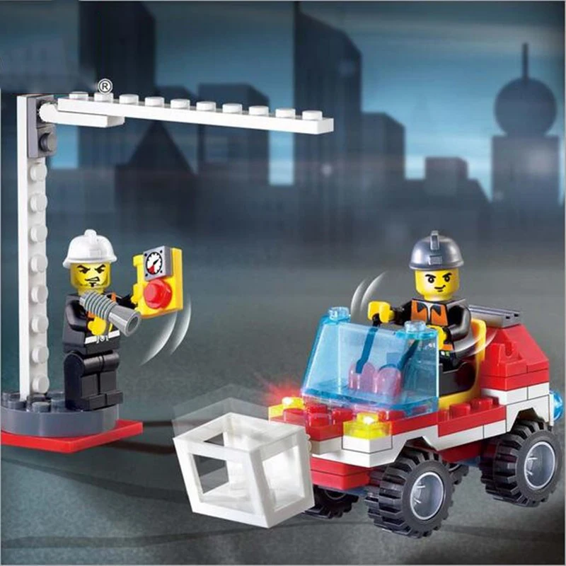 130pcs/set Fire Fighting Leader Truck Model Educational Construction Bricks DIY Building Blocks Toys Children Gifts | Игрушки и хобби