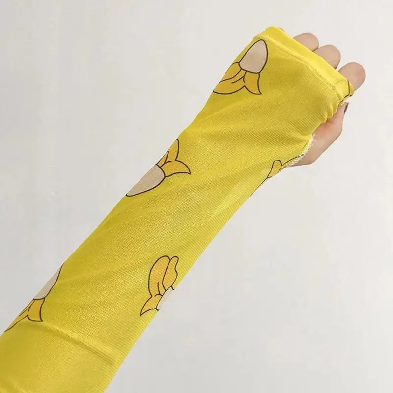 

Korean Colored Cute Cartoon Avocado Fruit Print Arm Sleeves Cover Women Girl Summer Outdoor Cycling Cooling Sun Protection Glove