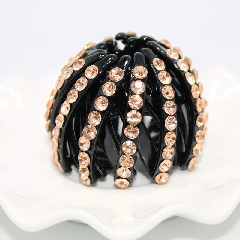 New Design Vintage Multi-color Rhinestone Elegant Bird Nest Hair Ponytail Holder Fair Crab Claw Clip Hairpin Ball Shape 8C0205 | Украшения