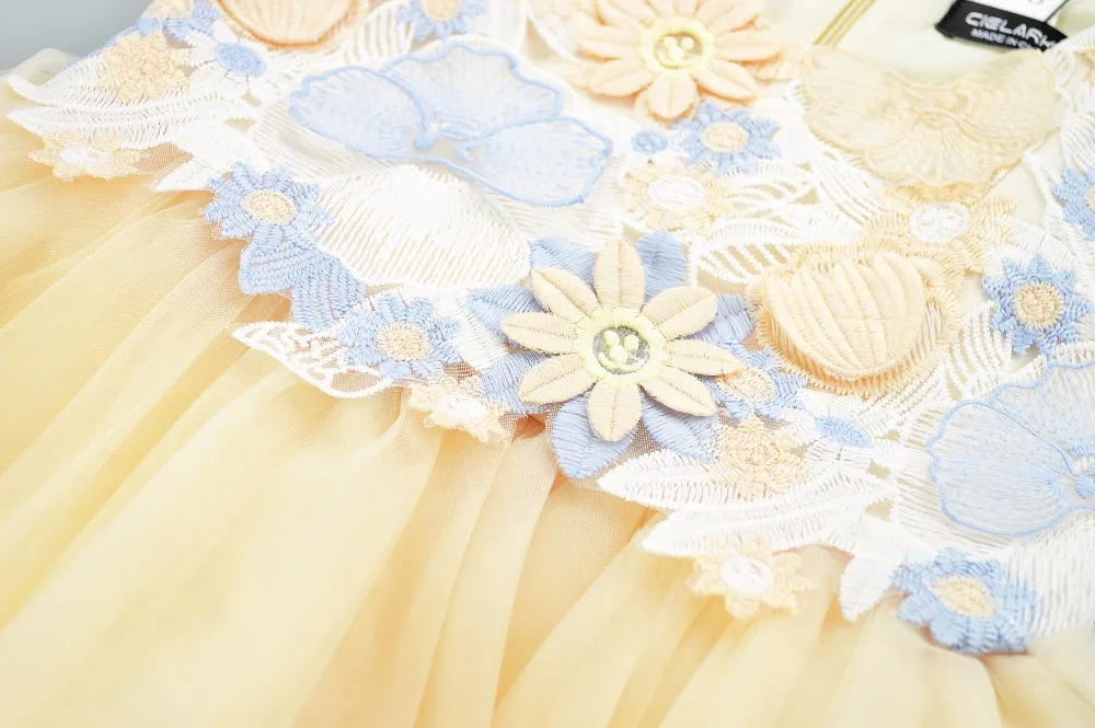 Girls Dress 3D Flower Children Wedding Party Ball Gown Butterfly Baby Girl Prom Dresses Princess Kids Birthday Frocks for | Детская