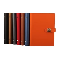 ruize fashion magnetic buckle spiral notebook a5 leather notepad planner 6 ring binder loose leaf note book can be refilled