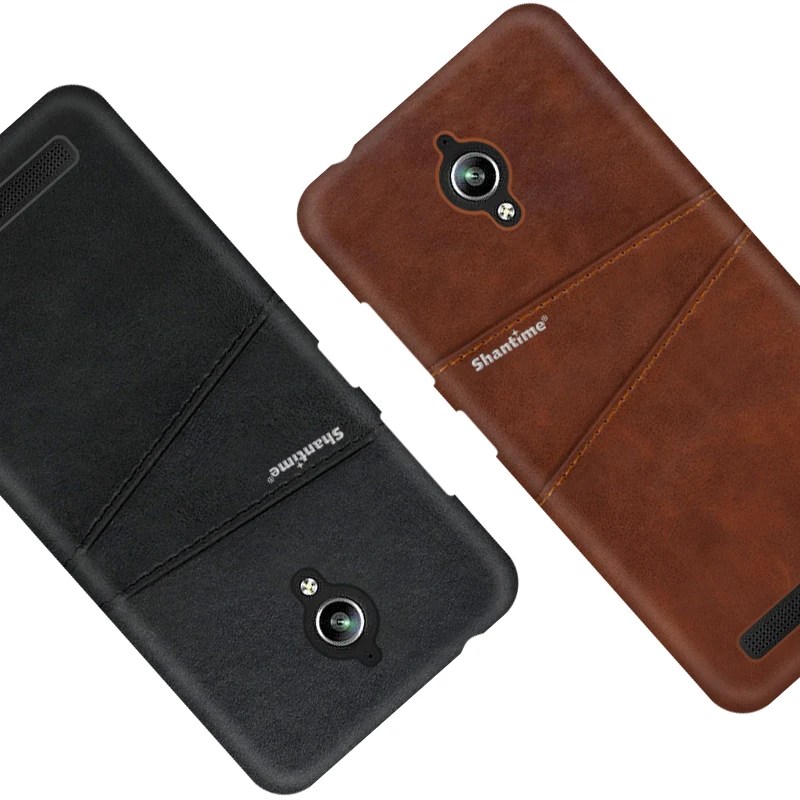 Винтаж кожаная задняя крышка для Asus Zenfone GO ZC500TG чехол телефона C ZC451CG и отделением