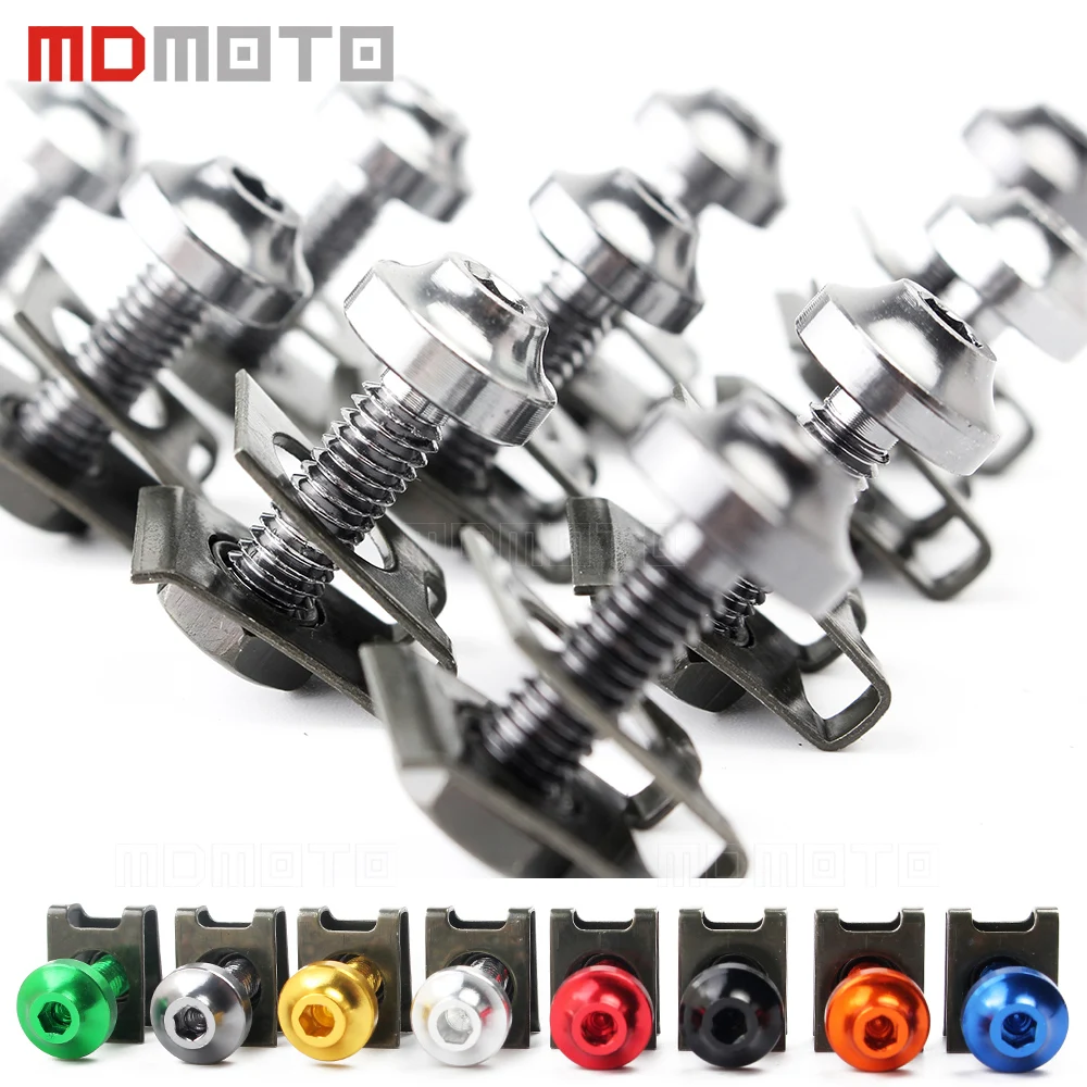 

M6 6mm Motorcycle Fairing Body Bolts Spire Speed Fastener Clips Screw Spring Nuts Bolts for yamaha xj6 mt 07 mt 03 KTM KAWASAKI