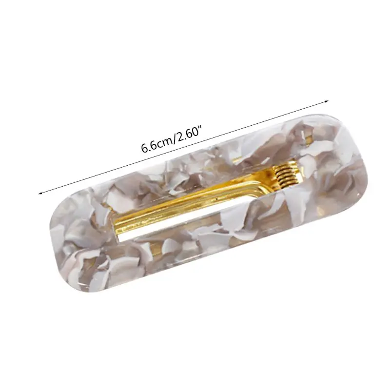 

Girls Japanese Style Side Hollow Geometric Water Drop Shape Duckbill Colored Marble Textured Printed Acetic Acid Barrettes