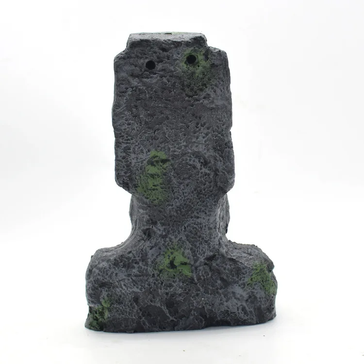 Creative Easter Island Stone Statue Resin Decoration Landscaping Aquarium Abstract Portrait | Дом и сад
