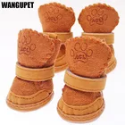 Обувь для собак, водонепроницаемая обувь для собак, Зимняя Теплая обувь для маленьких домашних животных, Нескользящие кроссовки для бега с щенками, 5 размеров