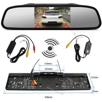 car 5 inch tft lcd color monitor with waterprtoof rearview camera and 2 4ghz wireless set to connect monitor and camera parking