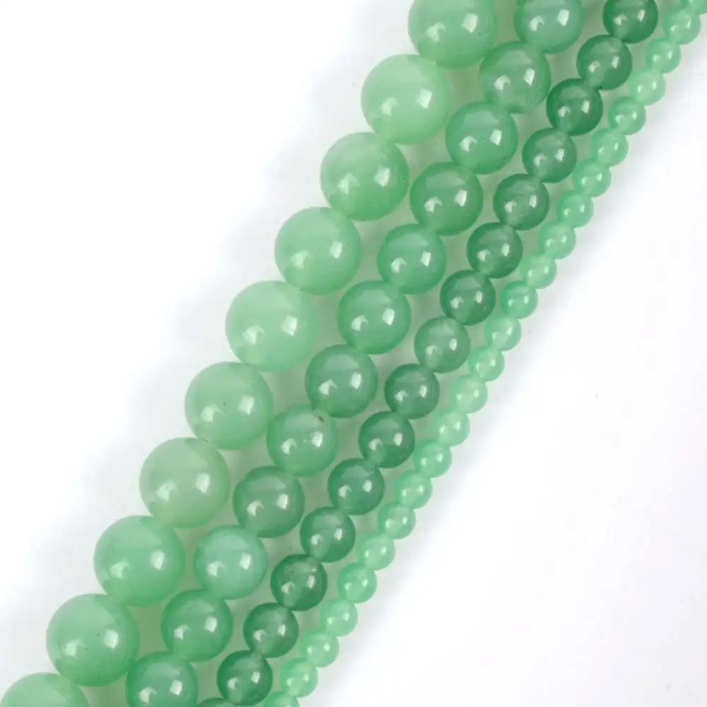Green Aventurine Бусины из натурального камня аксессуары 4-12 мм лазурит гранат Лава carnelian, круглые бусины для самостоятельного изготовления ювелирных изделий Браслеты - Цвет: Green Aventurine