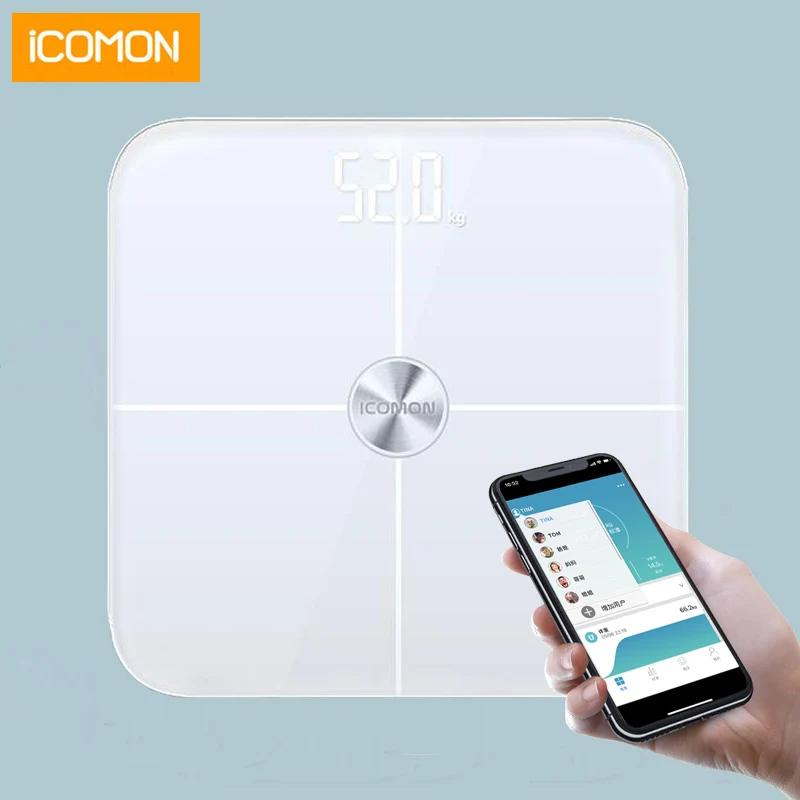 Горячие iCOMON Pre mi um напольные весы Bluetooth Смарт ванная комната весы пол цифровые весы тело B mi Взвешивание комнаты баланс