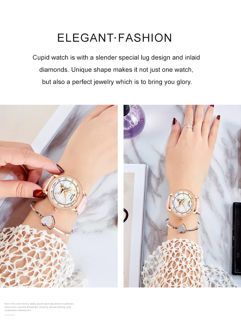 Reef Tiger/RT дизайнерские модные женские часы Reloj Mujer MOP Dial бриллианты Автоматическая телячья кожа водонепроницаемые часы RGA1550