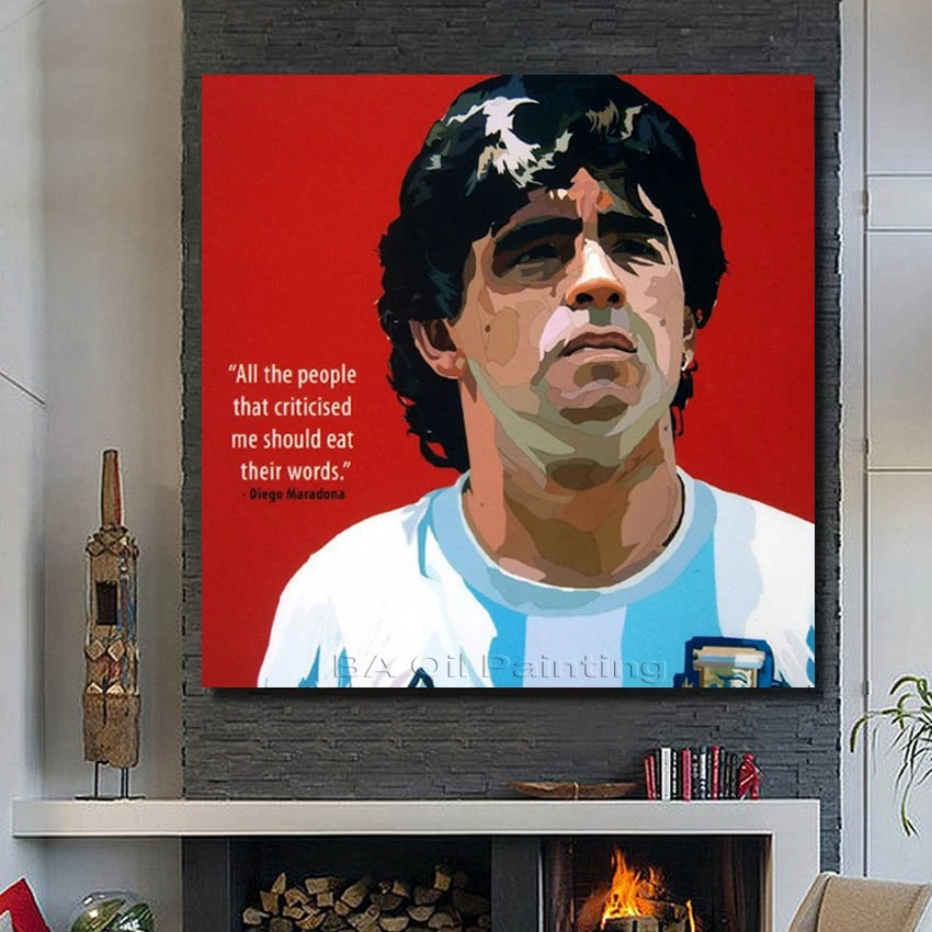 

Free Shipping Hand Painted Oil Painting On Canvas Football Star No Framed and with Framed Hand painted Modern RW399