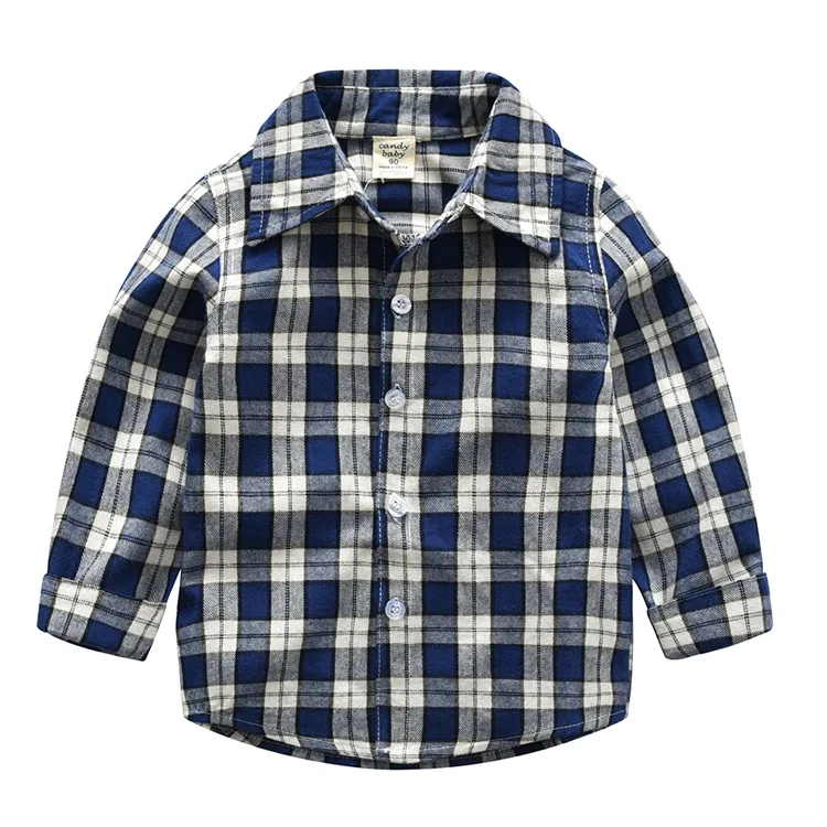2 Pieces Children Boys clothing sets 2019 Spring Casual Plaid Tops shirt +Jeans Handsome Guy Kids Clothes Outfits |