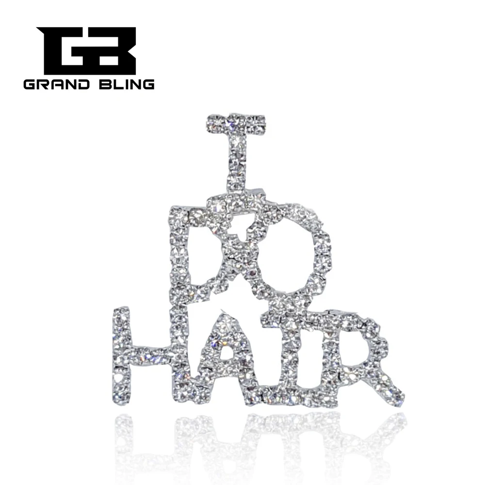 

GRANDBLING Rhinestone Jewelry Word Brooch Pin "I DO HAIR" for The People in Cosmetic Industry&Hair Saloon
