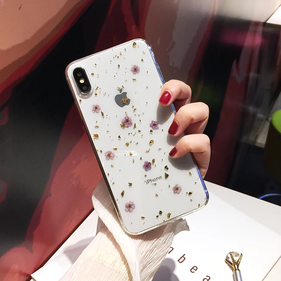 Qianliyao чехол для телефона с натуральными цветами и сушеными iPhone 11 Pro Max X 6 6S 7 8 plus XR XS