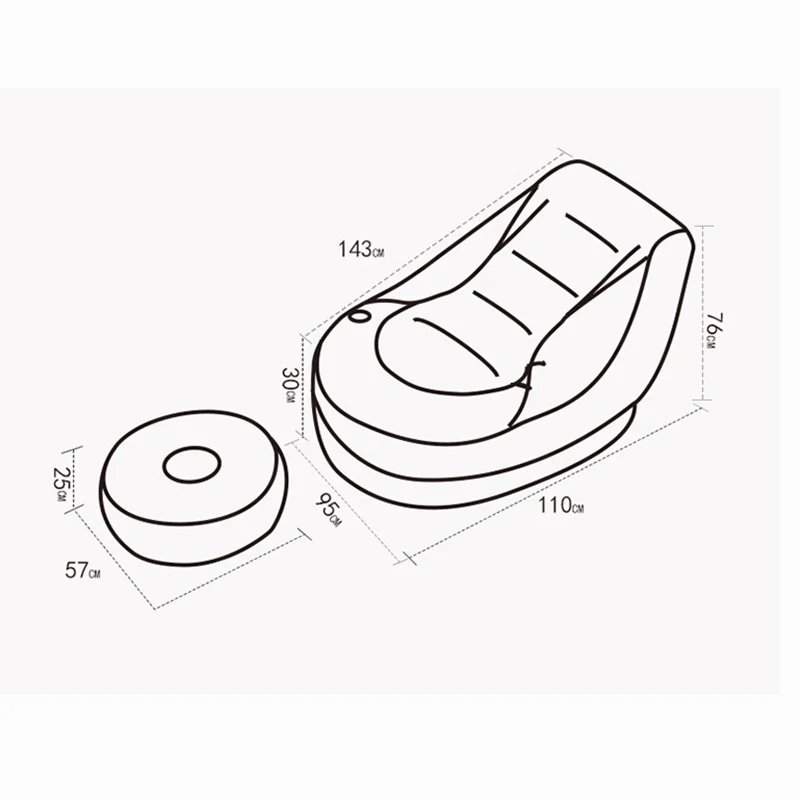 Ленивый диван одиночный маленький надувной диван-кровать спальня балкон ворс