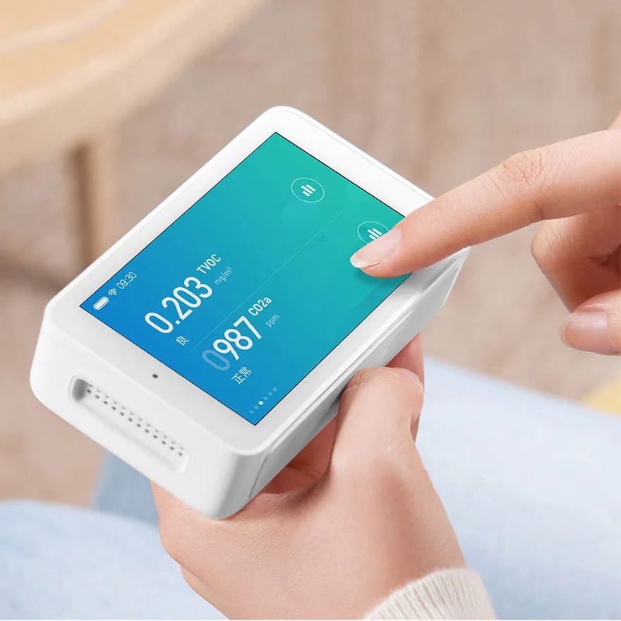 Xiaomi Mijia Air Detector Высокоточный 3 97 дюймовый сенсорный экран USB интерфейс PM2.5 CO2a TVOC